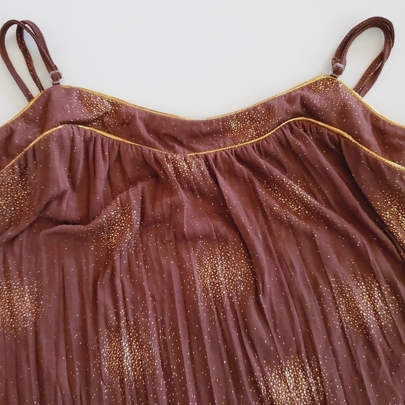 1364 * Self Esteem Spaghetti Strap Tank Brown Gold Size XL Vintage Y2K - Picture 7 of 8